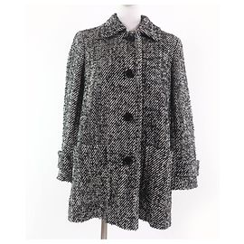 Burberry London Nova check Mohair Wool Coat Black