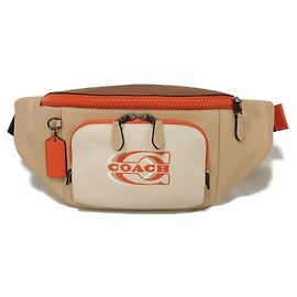 Coach Track Gürteltasche aus glattem Kalbsleder Beige Andere