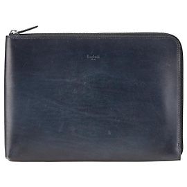 Pochette en cuir Berluti Nino GM Bleu Bleu Marine