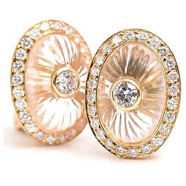 Boucles d'oreilles Boucheron en cristal de roche et diamants 750YG Doré