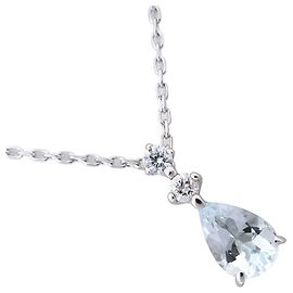 Autre Marque Collar de oro blanco K10 en forma de lágrima 4℃ Plata