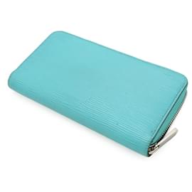 Louis Vuitton-Louis Vuitton Zippy Wallet Epi Long Wallet-Blue,Turquoise