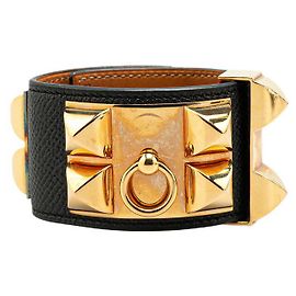 Bracelet Collier de Chien Epsom Hermès Noir