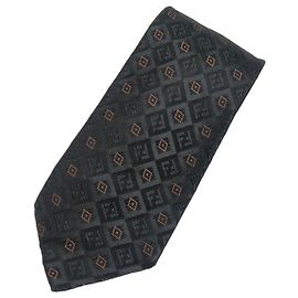 Corbata de seda Fendi Castaño Negro