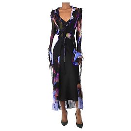 Rat & Boa Robe portefeuille florale violette et noire - taille S Violet