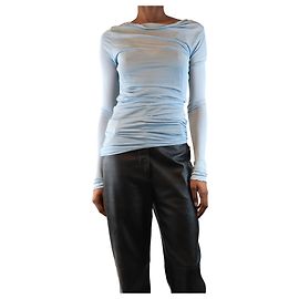 Blumarine Haut froncé bleu bébé - taille UK 8 Bleu