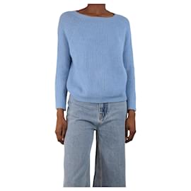 Weekend Max Mara Hellblauer gerippter Pullover - Größe XS Blau