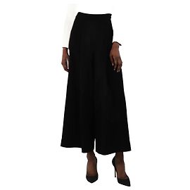 Autre Marque Calça larga de crepe preta - tamanho UK 6 Preto
