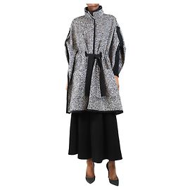 Carolina Herrera Black and white oversized tweed cape - size S Black