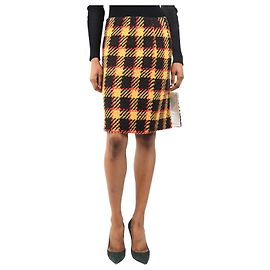 Marni Multicolour boucle check pencil skirt - size UK 6 Multiple colors