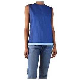 Marni Blue sleeveless pinstripe top - size UK 6 Blue