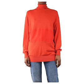 Chloé Top de cuello alto de seda roja y lana con paneles - tamaño XS Roja