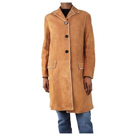 Marni Tan suede coat - size UK 6 Brown