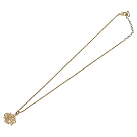 Christian Dior Logo Anhänger Halskette Metall Golden