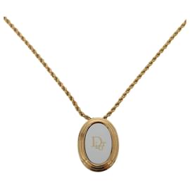 Runder Anhänger aus Metall mit Vintage-Logo von Christian Dior Golden