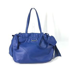 Borsa a spalla 2 in 1 con logo Prada Blu