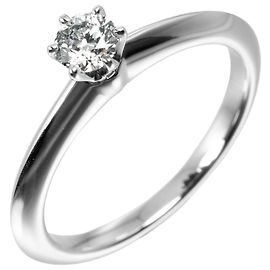 Tiffany & Co Tiffany Setting Solitärring aus Platin mit RBC-Diamant I/VS1 0,48CT Silber
