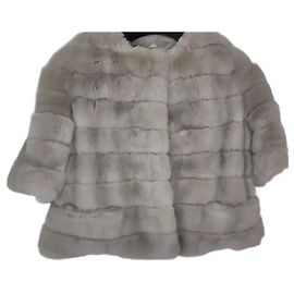 Milady Veste courte en fourrure raccoon beige Beige