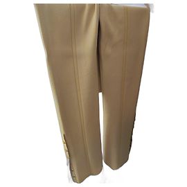Claudie Pierlot Yellow Viscose Buttoned Pants Yellow