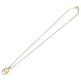 Christian Dior CD Anhänger Halskette Vergoldet Golden