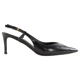 Tory Burch Talons en cuir noirs Noir
