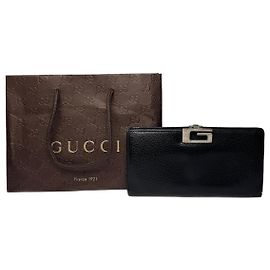 Vintage Gucci Leather Wallet Black Black
