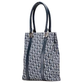 Dior-Dior Blue Diorissimo Trotter Canvas Tote-Blue