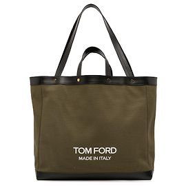 Tom Ford Brown Medium Canvas T Tote Braun Khaki