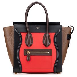 Céline Sac de voyage Celine en cuir micro tricolore rouge Rouge Multicolore