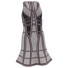 Abito Mini a Pannelli Perforati Herve Leger x Max Azria in Rayon Multicolore Multicolore