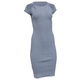 Abito midi bodycon a coste Herve Leger in rayon blu chiaro Blu Blu chiaro
