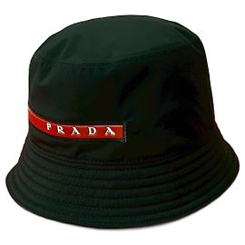 Cappello bucket in cotone Prada Nero