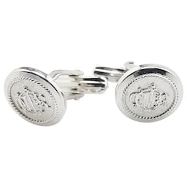 Gemelli in metallo con logo Dior Argento