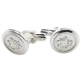 Abotoaduras de metal com logo Dior Prata