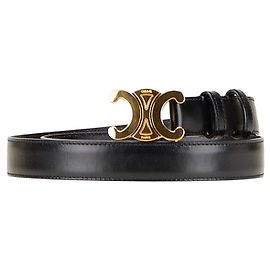 Céline Celine Triomphe Leder Gürtel Schwarz