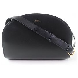 Apc Bolso de hombro de cuero de ternera Half Moon A.P.C. Negro