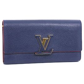 Cartera Larga Capucines Taurillon de Louis Vuitton Azul