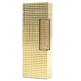 Alfred Dunhill Dunhill Diamond Pattern Square Roller Lighter Golden