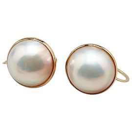 Tasaki Pendientes de Perla Mabe Au750 Dorado