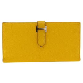 Hermès Bearn Geldbörse Epsom Lang Gelb