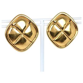 Orecchini a clip in metallo CC Rhombus di Chanel D'oro