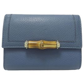 Gucci Bamboo Bifold Geldbörse Blau