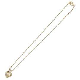 Christian Dior Logo Herz Anhänger Halskette Metall Golden