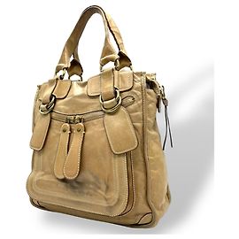 Chloé Bay Leather Tote Bag Beige