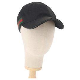 Cappello GUCCI Web Sherry Line GG Canvas M Nero Rosso Verde 200035 Auth 141454 Nero Rosso Verde