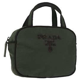 PRADA Bolsa de mão em nylon caqui Auth bs29457 Caqui