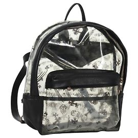 Chrome Hearts PVC BACK TO SCHOOL Backpack Vinyl Leather Black Auth 134876M Black