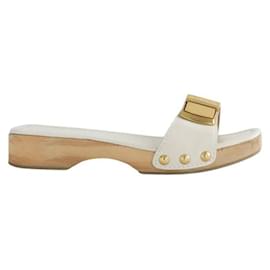 Jacquemus-White leather clogs-White