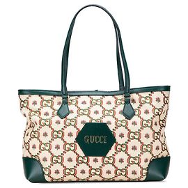 Bolsa tote de edição limitada do 100º aniversário da Gucci Ophidia Multicor Bege Verde