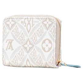 Louis Vuitton-Louis Vuitton Monogram Zippy Coin Purse-White,Beige